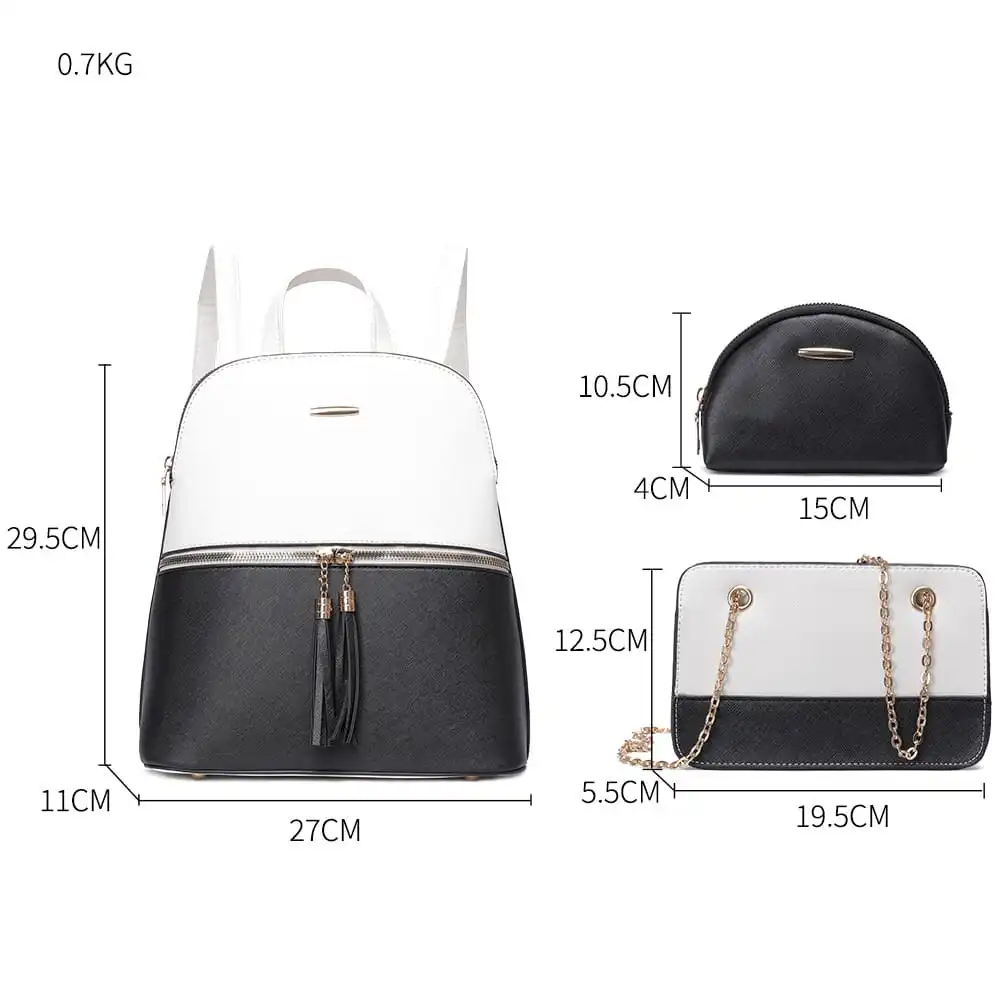 Γυναικείο σετ Σακίδιο πλάτης/τσάντα χιαστί/νεσεσέρ/πορτοφόλι Cardinal 316 white