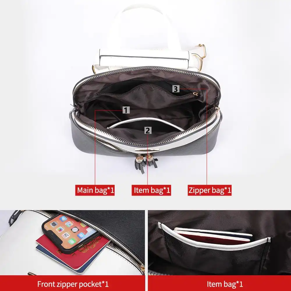 Γυναικείο σετ Σακίδιο πλάτης/τσάντα χιαστί/νεσεσέρ/πορτοφόλι Cardinal 316 white