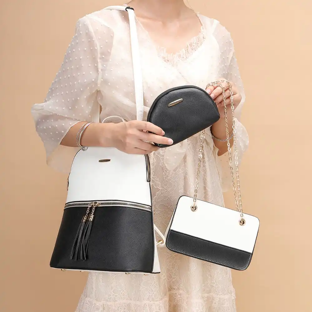 Γυναικείο σετ Σακίδιο πλάτης/τσάντα χιαστί/νεσεσέρ/πορτοφόλι Cardinal 316 white