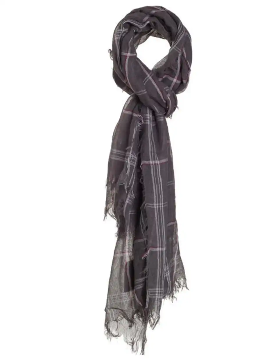 Κασκώλ, με τετραγωνάκια 32-501-001 DK GREY