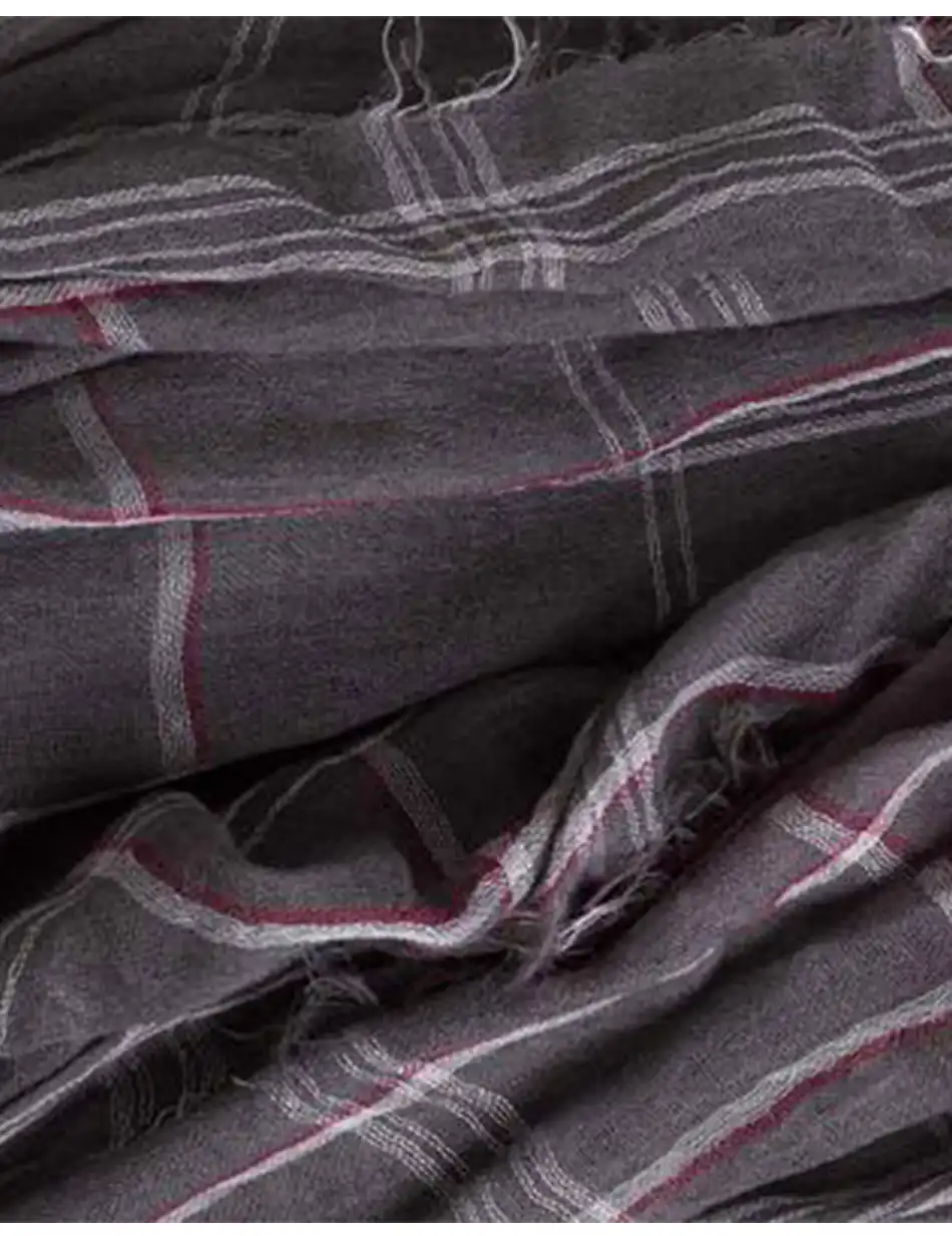 Κασκώλ, με τετραγωνάκια 32-501-001 DK GREY