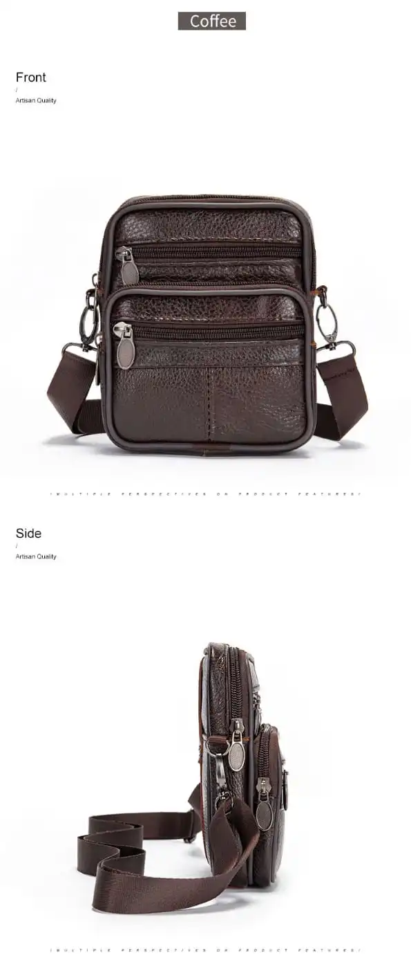 Δερμάτινο τσαντάκι ώμου Cardinal 3205 σκούρο καφέ