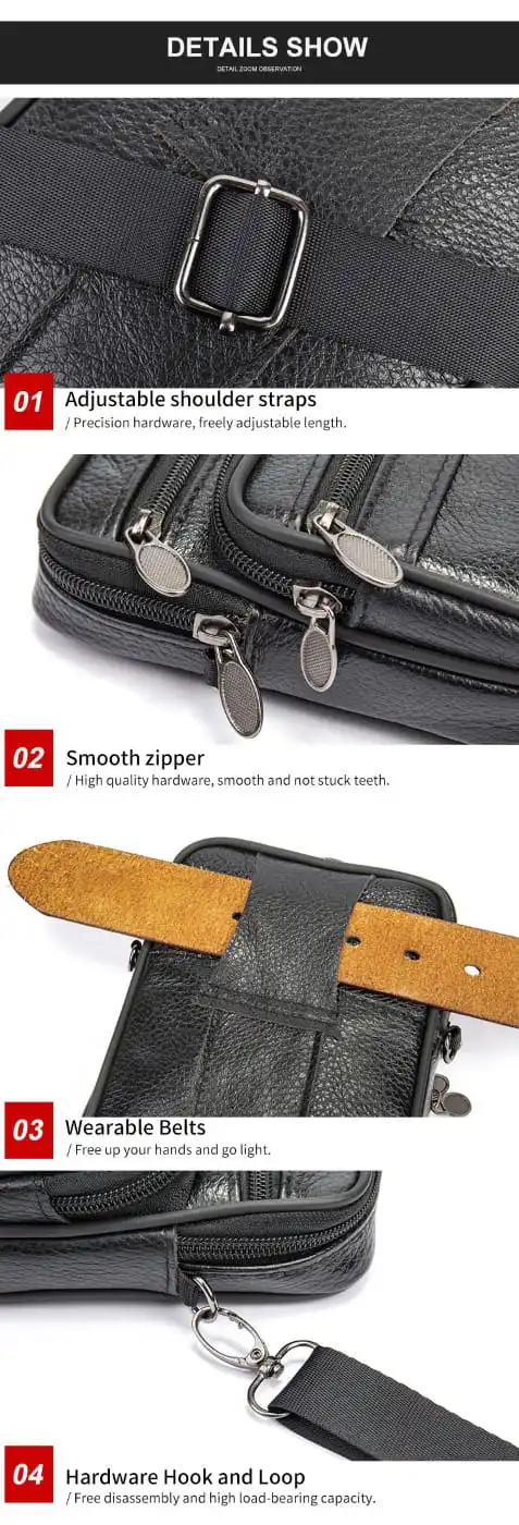 Δερμάτινο τσαντάκι ώμου Cardinal 3205 μαύρο