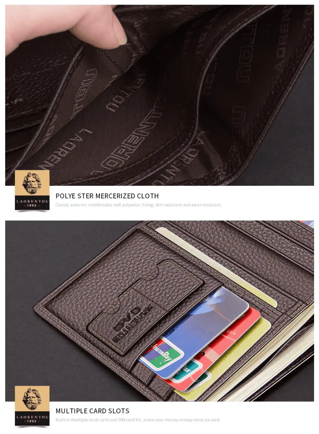 Δερμάτινο Ανδρικό πορτοφόλι Laorentou 321j002L καφέ