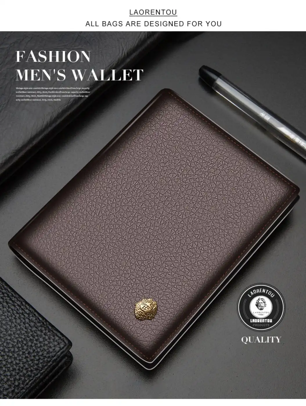 Δερμάτινο Ανδρικό πορτοφόλι Laorentou 321j002L καφέ Δερμάτινο Ανδρικό πορτοφόλι Laorentou 321j002L καφέ