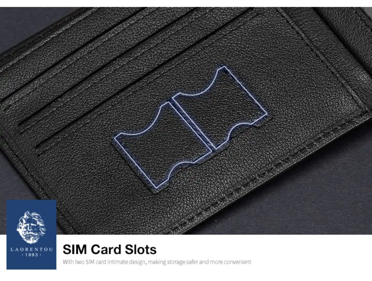 Δερμάτινο Ανδρικό πορτοφόλι Laorentou 328J007L μαύρο