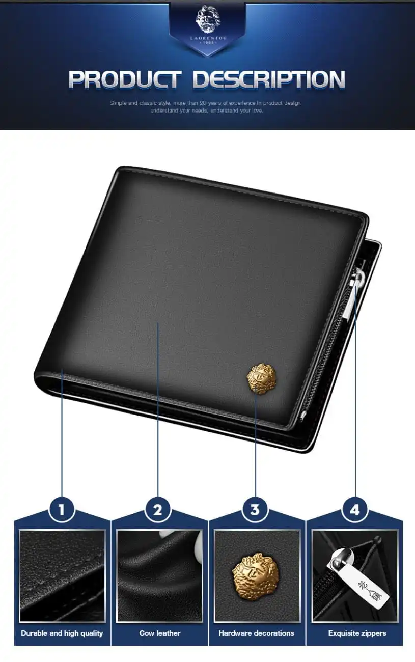 Δερμάτινο Ανδρικό πορτοφόλι Laorentou 328J007L μαύρο