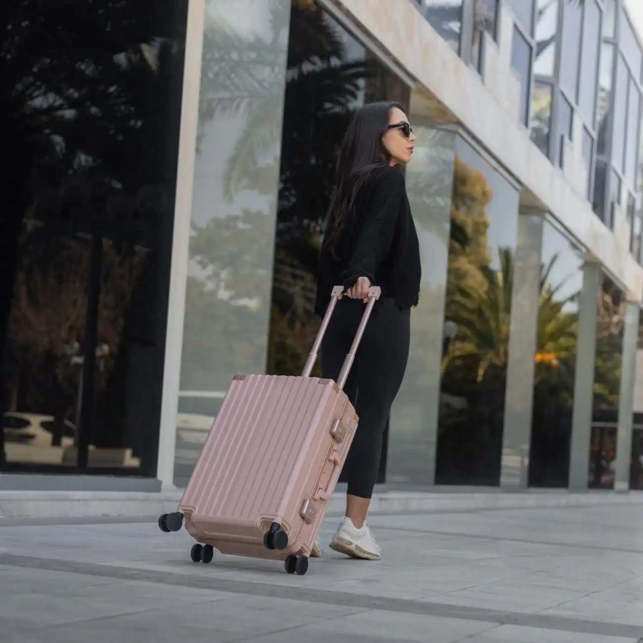 Βαλίτσα χειραποσκευή καμπίνας Bopai 33-859208 ροζ χρυσό