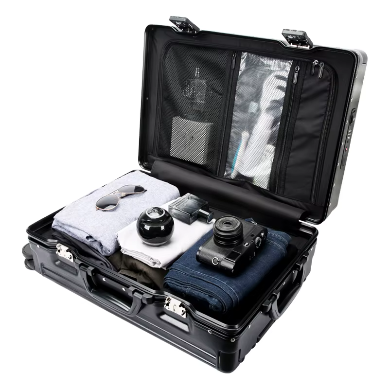 Βαλίτσα χειραποσκευή αλουμινίου σκληρή Bopai 33-860201 μαύρο