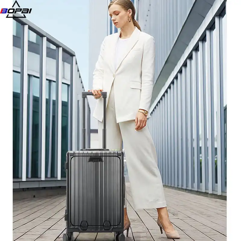 Βαλίτσα χειραποσκευή αλουμινίου σκληρή Bopai 33-860201 μαύρο