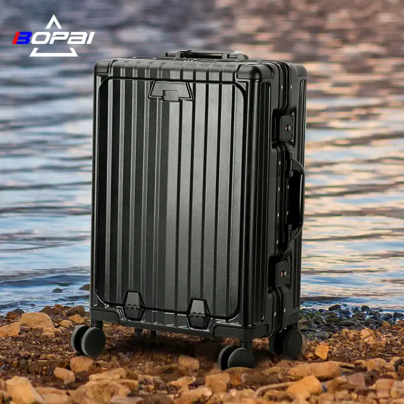 Βαλίτσα χειραποσκευή αλουμινίου σκληρή Bopai 33-860201 μαύρο