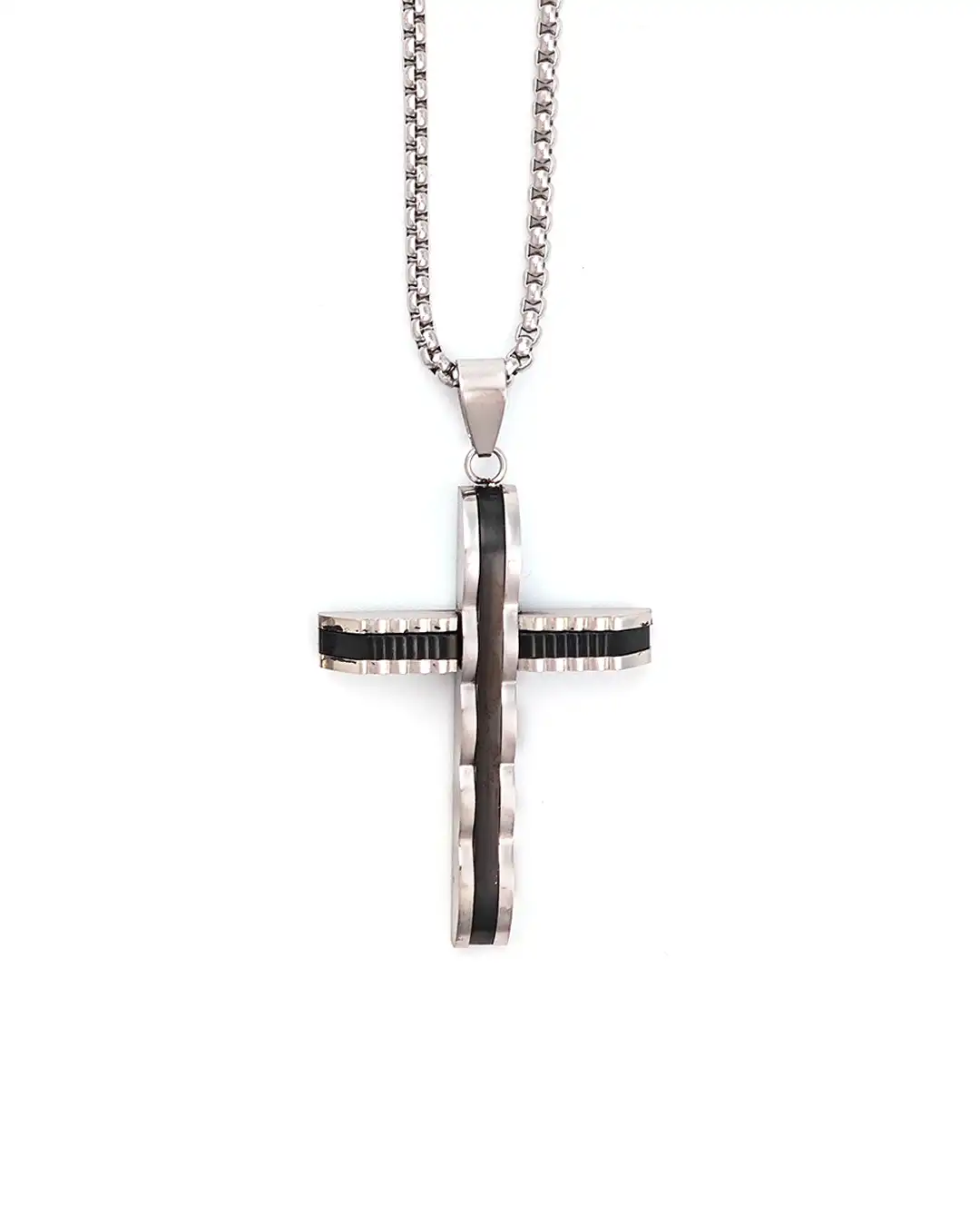 Αλυσίδα λαιμού με σταυρό WW-K447 – Μαύρο Αλυσίδα λαιμού με σταυρό WW-K447 – Μαύρο