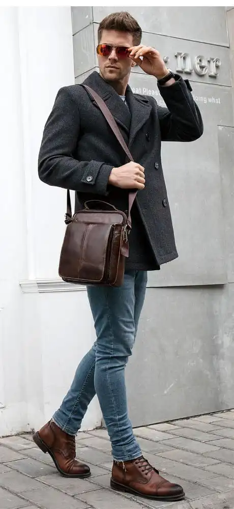 Δερμάτινο τσαντάκι ώμου Cardinal 379 coffee