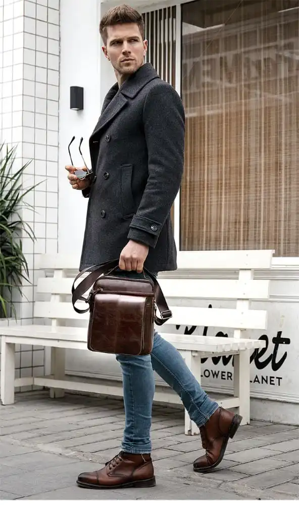 Δερμάτινο τσαντάκι ώμου Cardinal 379 coffee