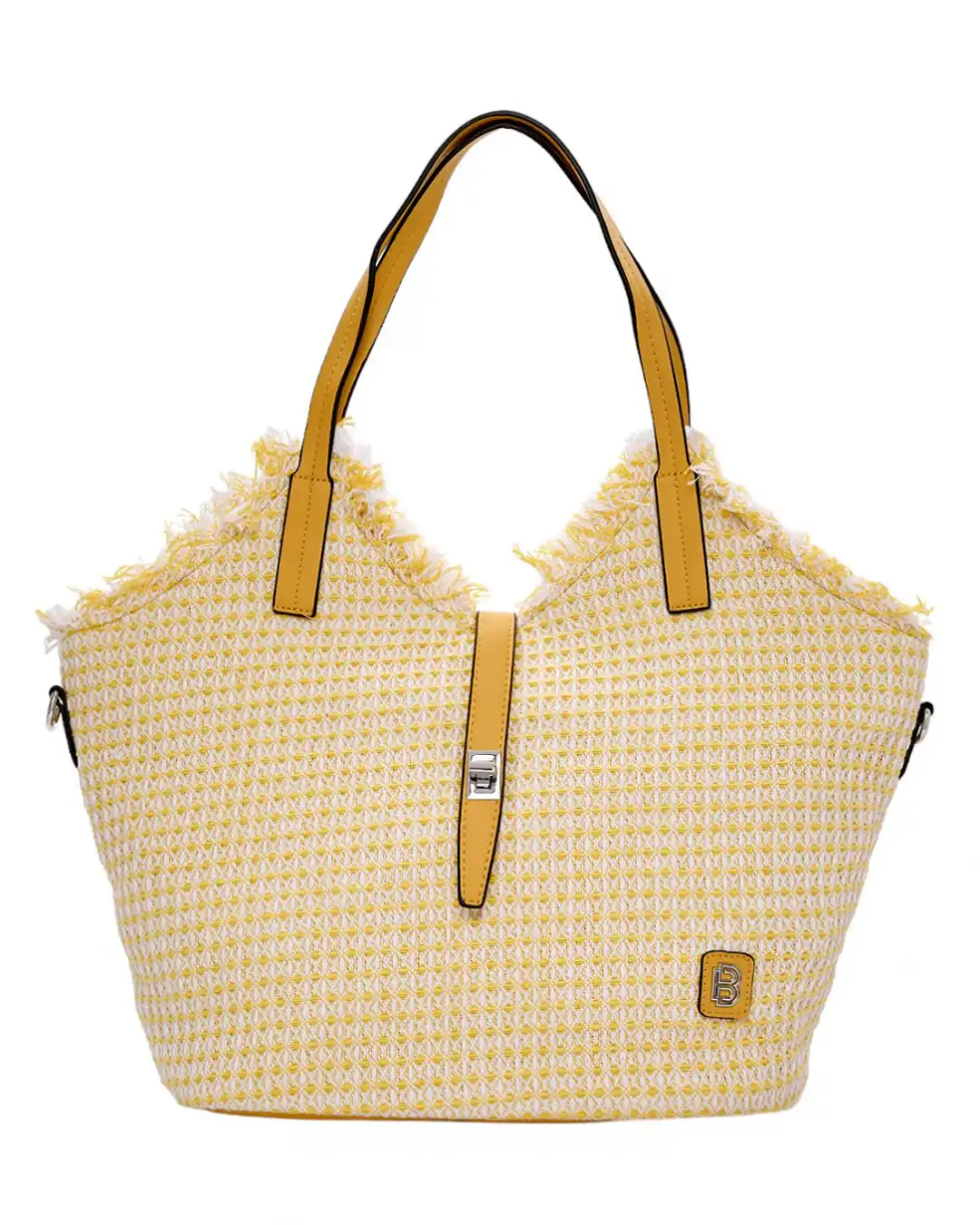 Ψάθινη τσάντα ώμου BY-31402 – Κίτρινο