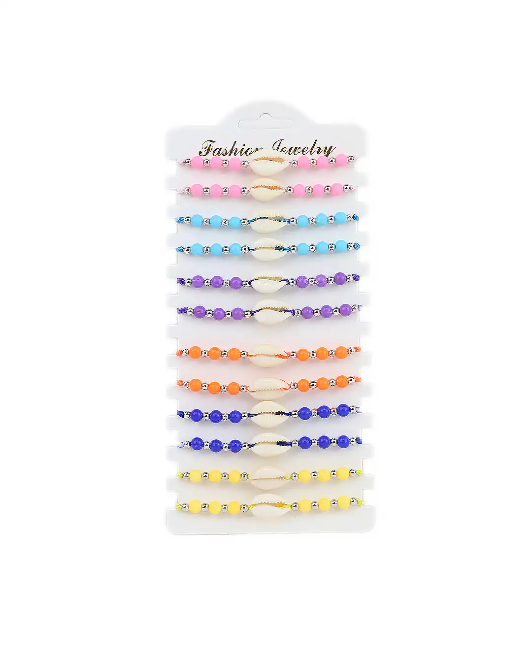 Σετ 12 τεμαχίων,βραχιόλια με κοχύλι RY-800 – Ρόζ