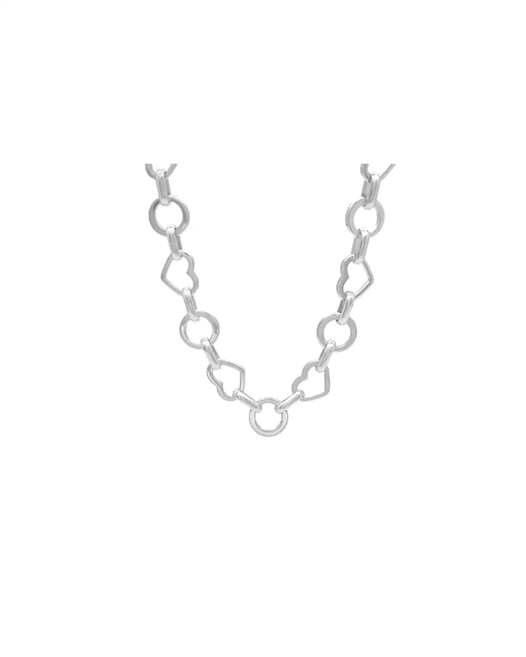 Αλυσίδα λαιμού με καρδιές DY-K026 – Ασημί Αλυσίδα λαιμού με καρδιές DY-K026 – Ασημί