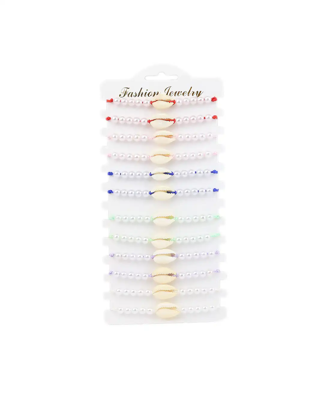 Σετ 12 τεμαχίων,βραχιόλια με κοχύλι RY-785 – Ρόζ