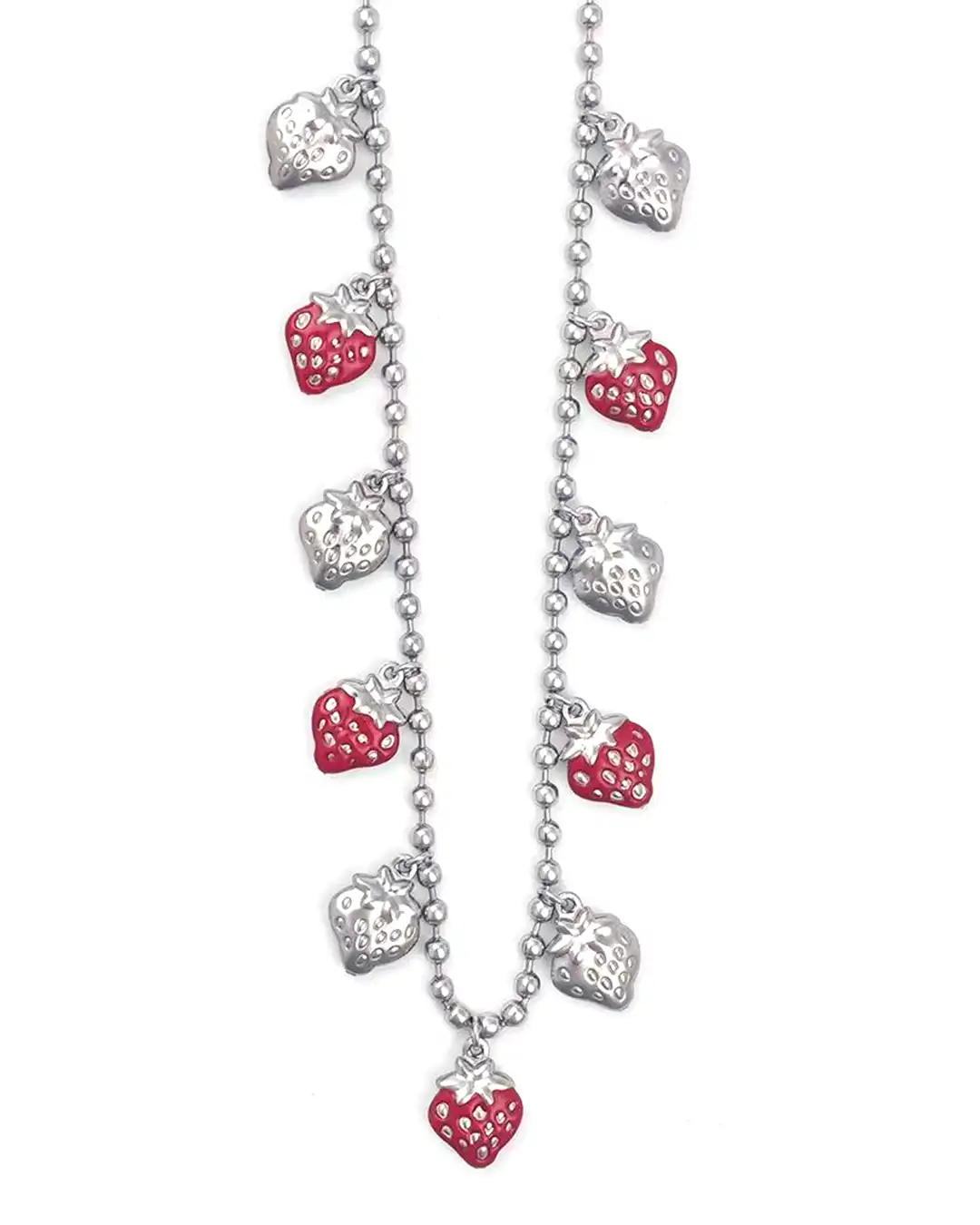 Κρεμαστό λαιμού με διακοσμητικές φραουλες WW-K537 – Ασημί Κρεμαστό λαιμού με διακοσμητικές φραουλες WW-K537 – Ασημί