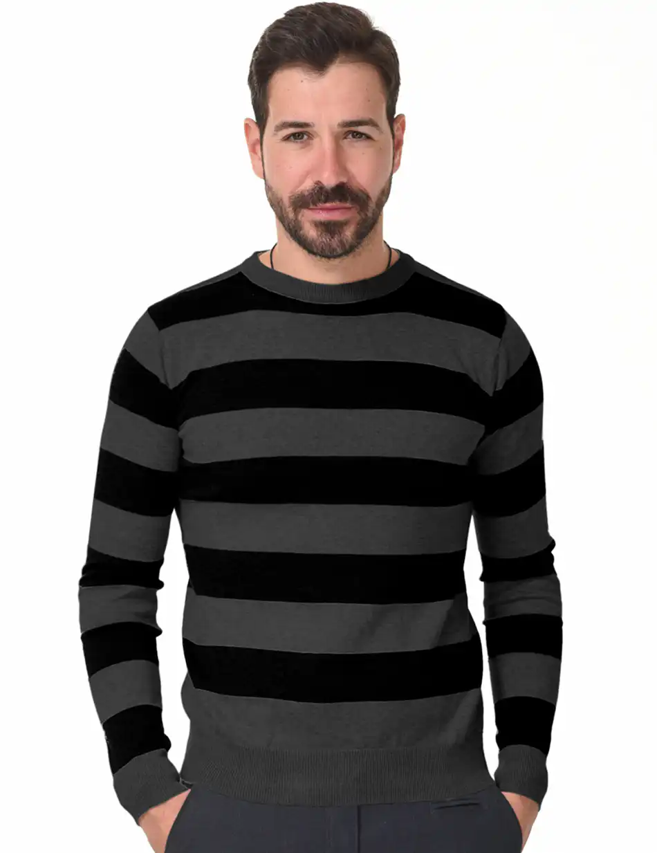 Smart fashion ανδρική πλεχτή μπλούζα 44-206-006 DK GREY