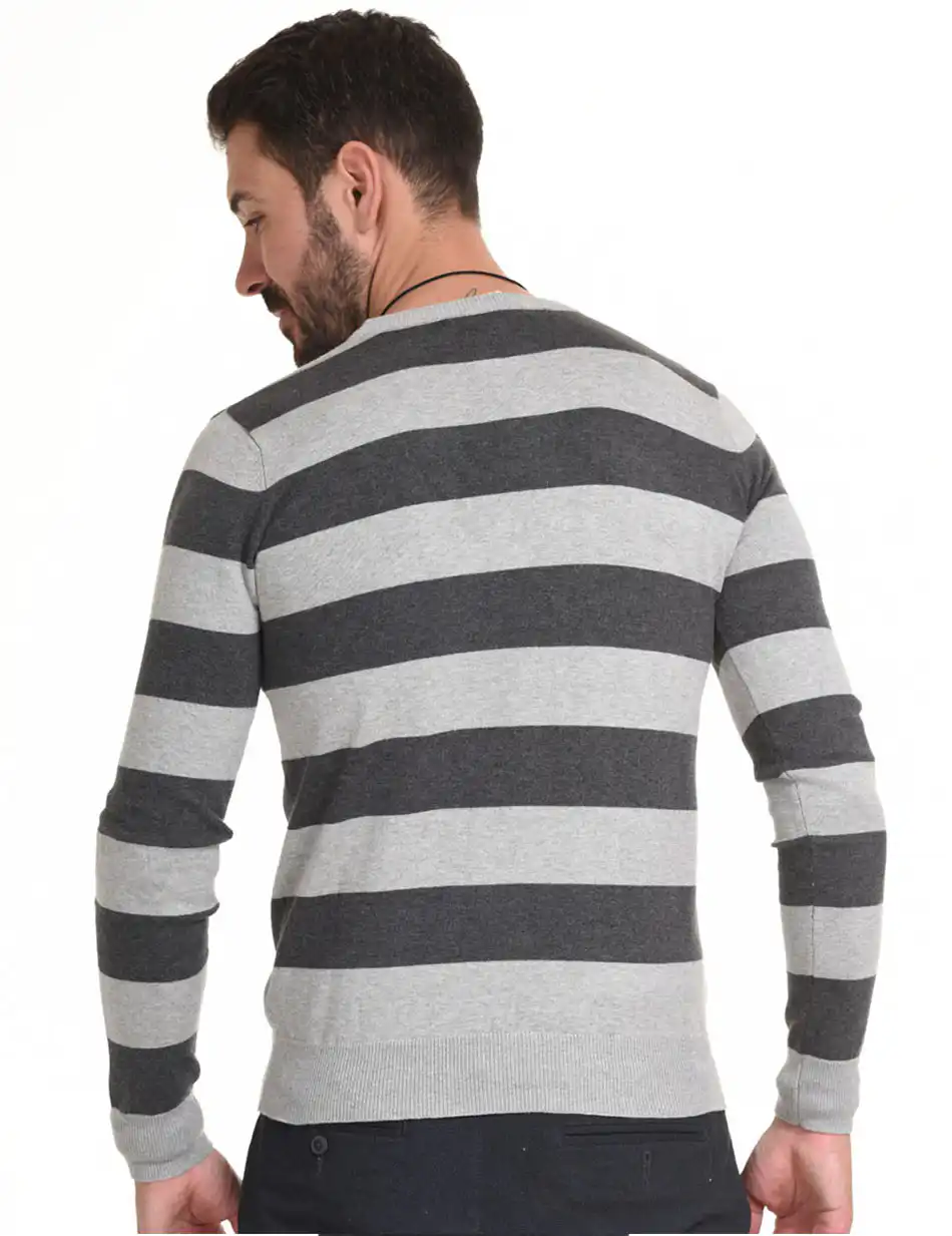 Smart fashion ανδρική πλεχτή μπλούζα 44-206-006 LT GREY