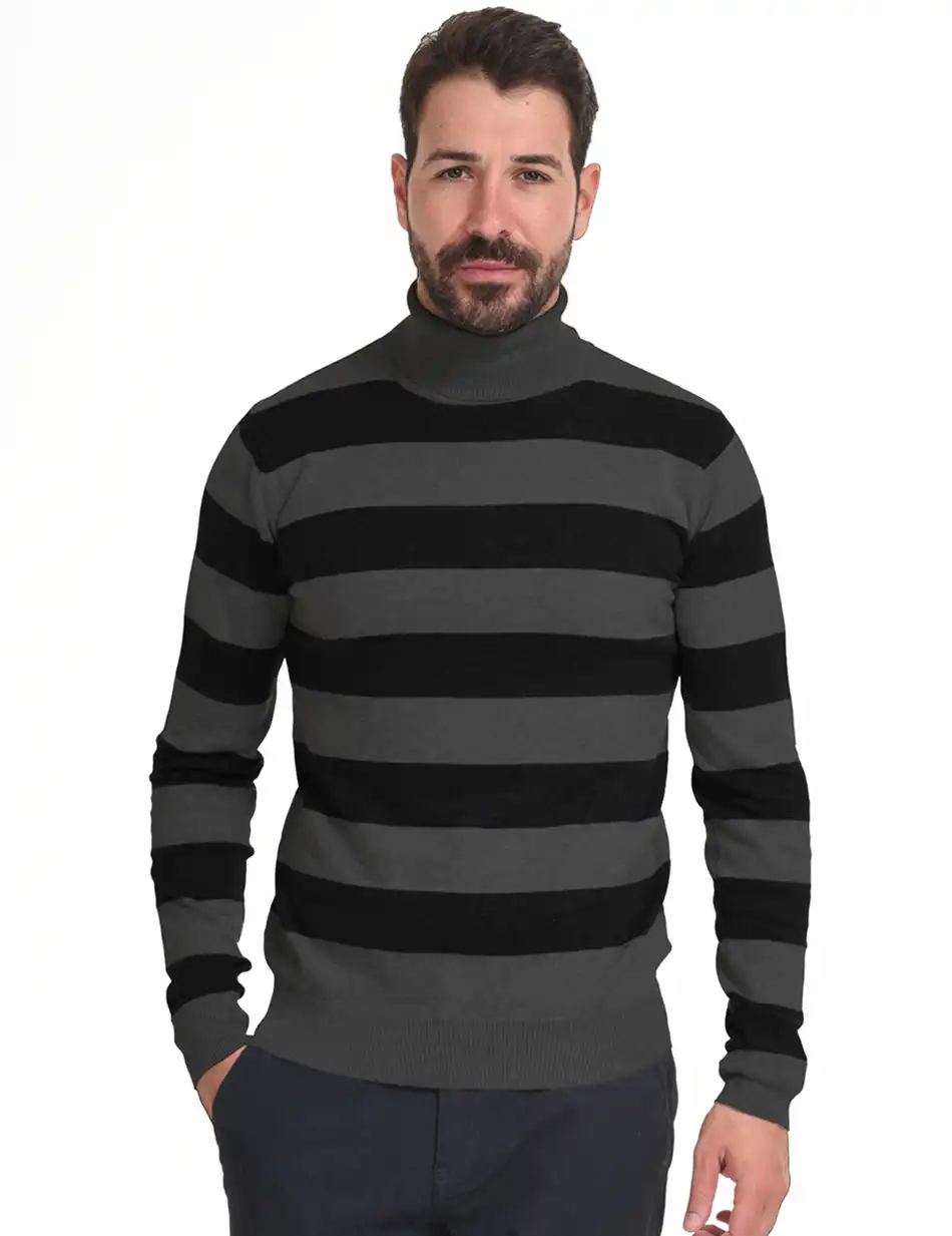 Smart fashion ανδρική πλεχτή  μπλούζα 44-206-021 DK GREY