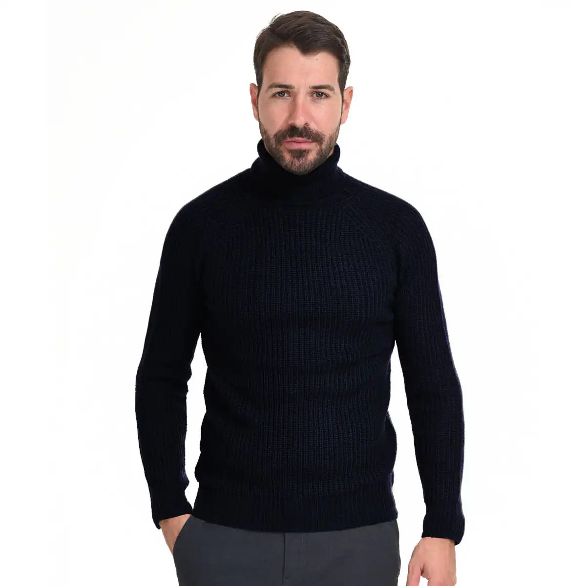 Smart fashion ανδρική πλεχτή  μπλούζα 44-206-025 NAVY