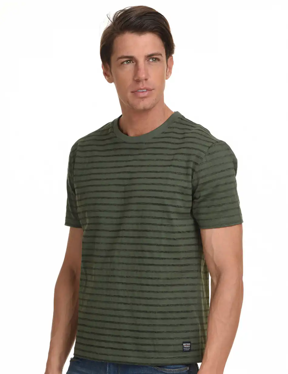 Biston fashion ανδρικό t-shirt 45-206-031 KHAKI STRIPED