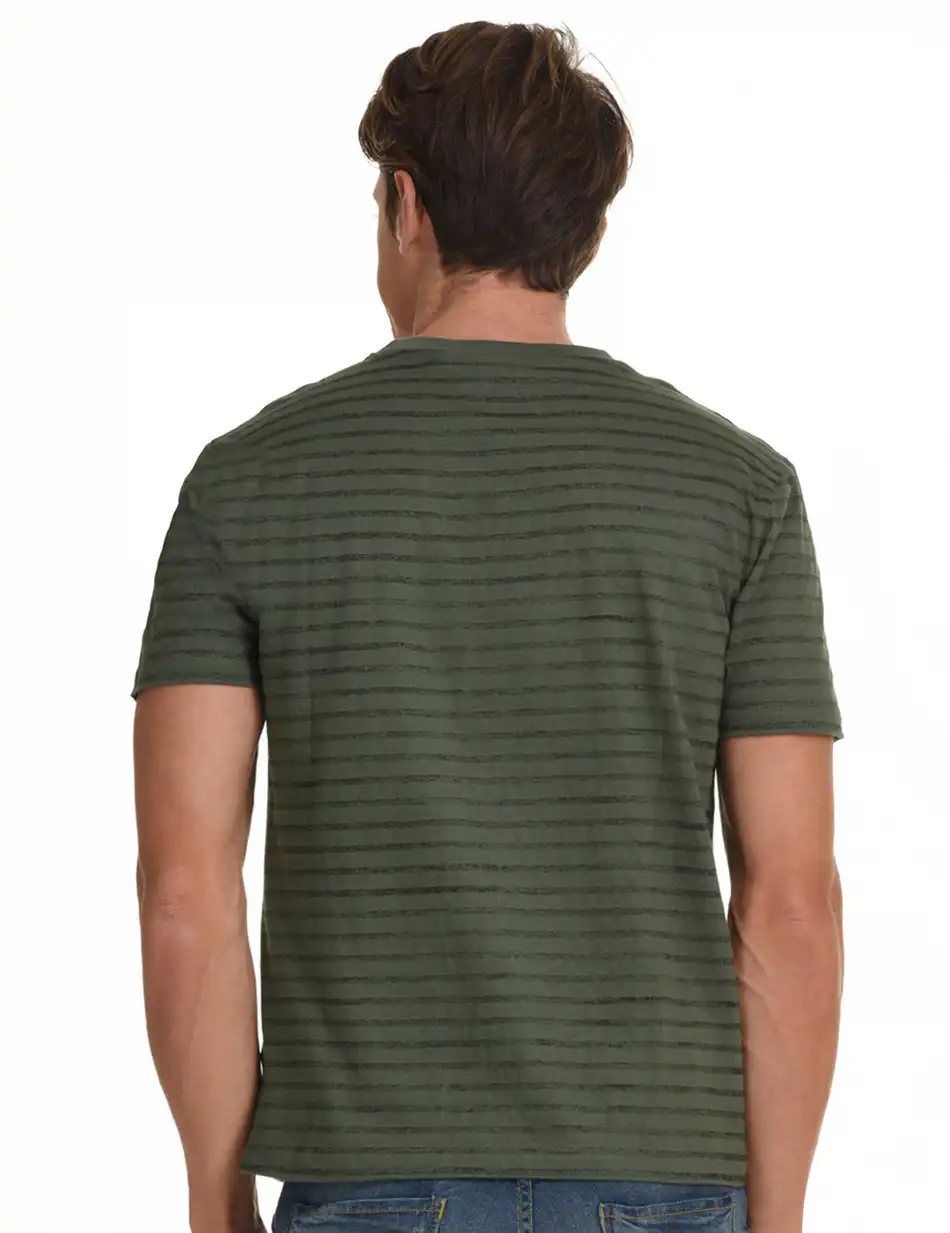 Biston fashion ανδρικό t-shirt 45-206-031 KHAKI STRIPED