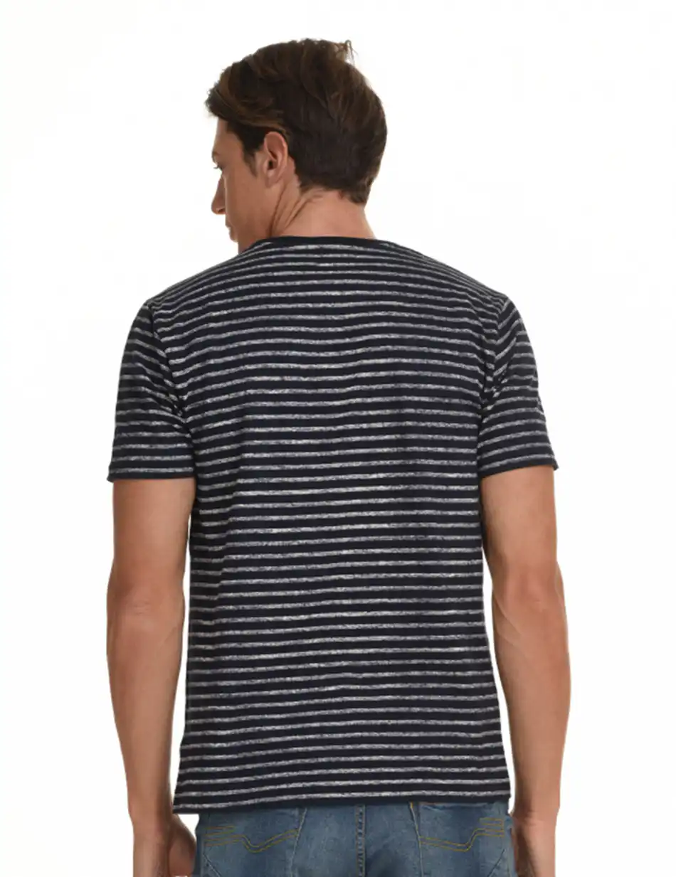 Biston fashion ανδρικό t-shirt 45-206-031 NAVY STRIPED