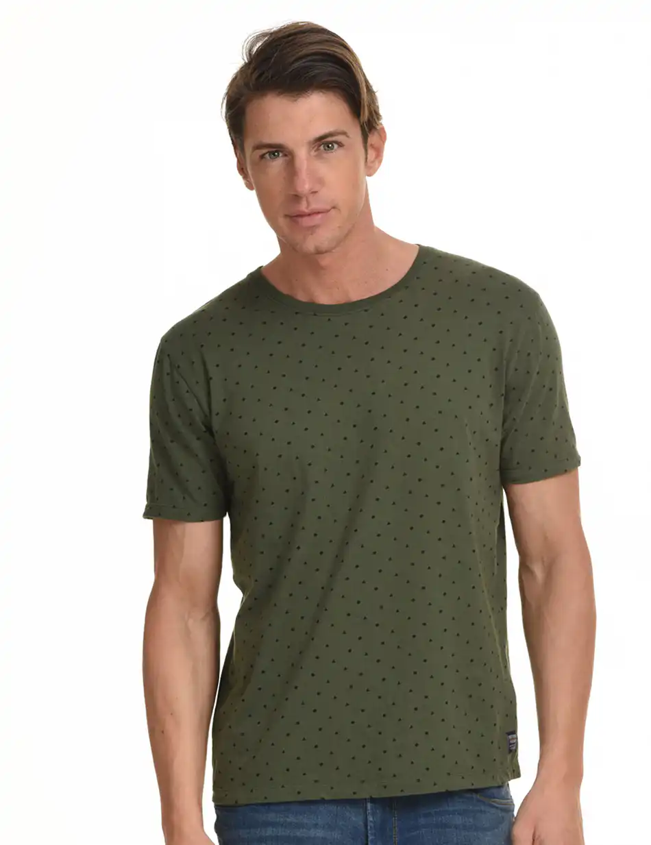 Biston fashion ανδρικό t-shirt 45-206-033 KHAKI ALLOVER