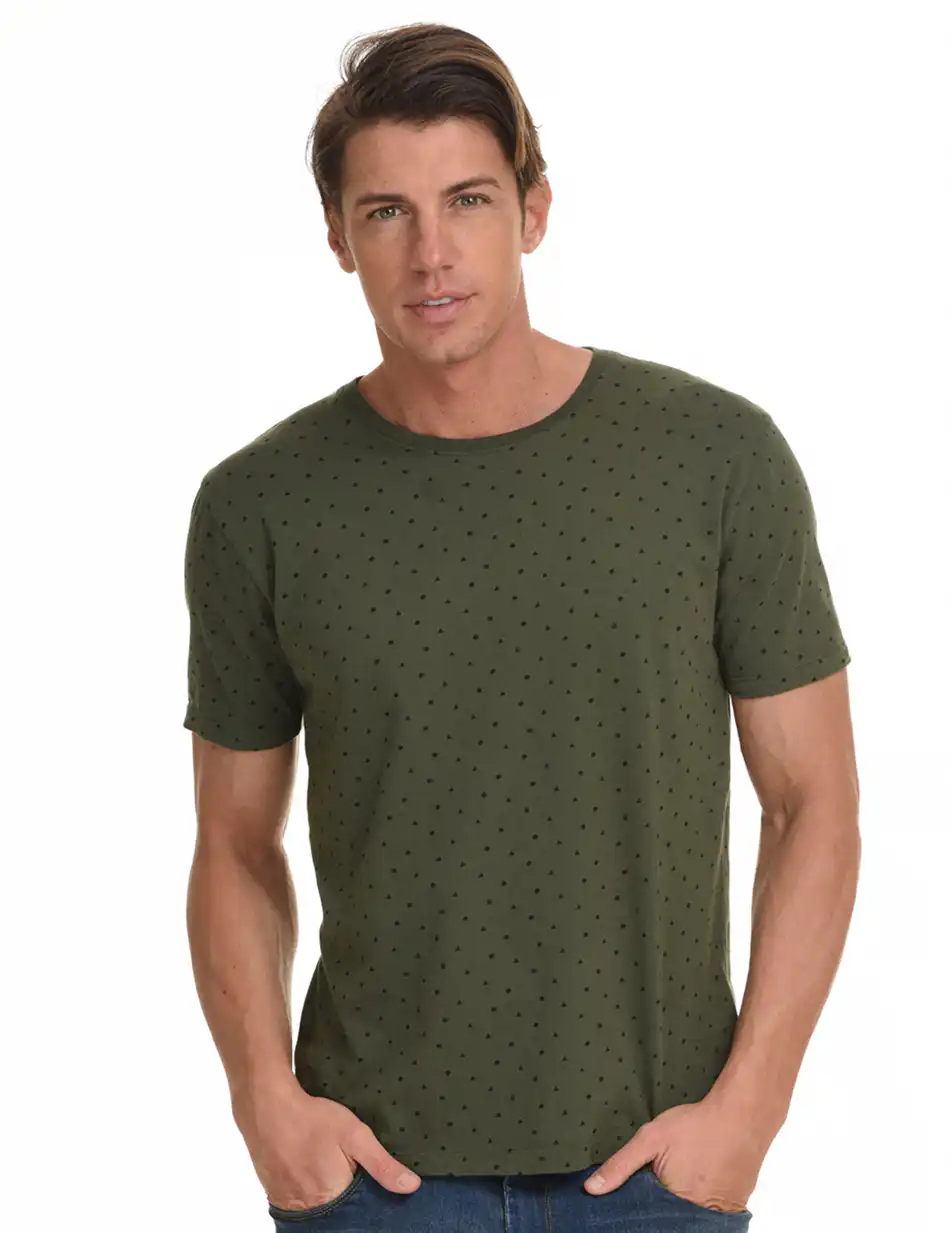 Biston fashion ανδρικό t-shirt 45-206-033 KHAKI ALLOVER