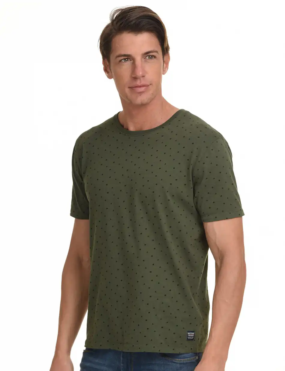 Biston fashion ανδρικό t-shirt 45-206-033 KHAKI ALLOVER