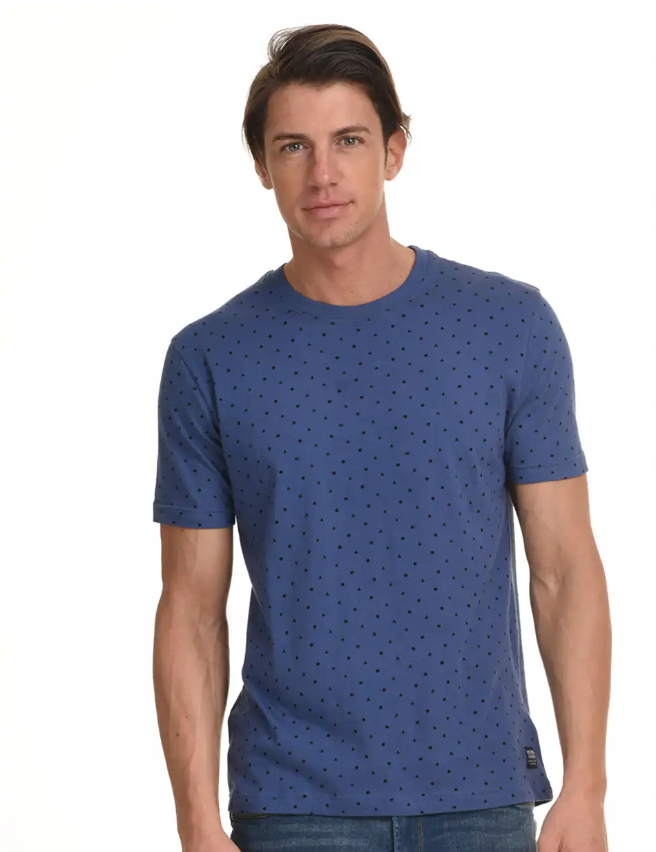Biston fashion ανδρικό t-shirt 45-206-033 INDIGO ALLOVER