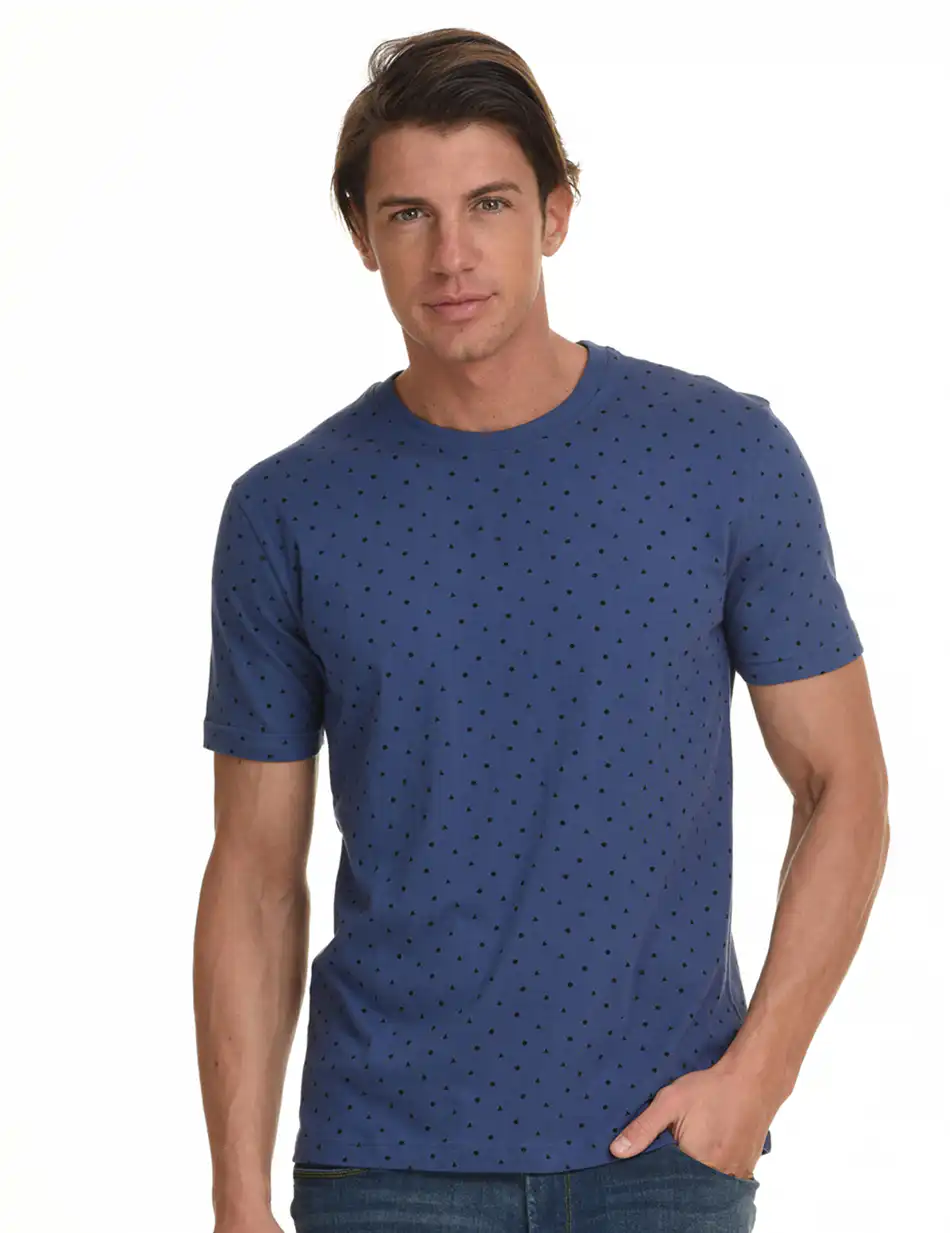 Biston fashion ανδρικό t-shirt 45-206-033 INDIGO ALLOVER