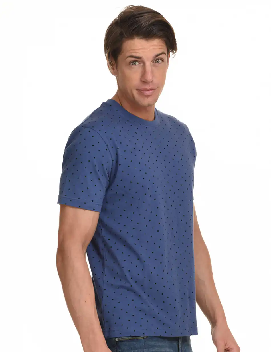 Biston fashion ανδρικό t-shirt 45-206-033 INDIGO ALLOVER