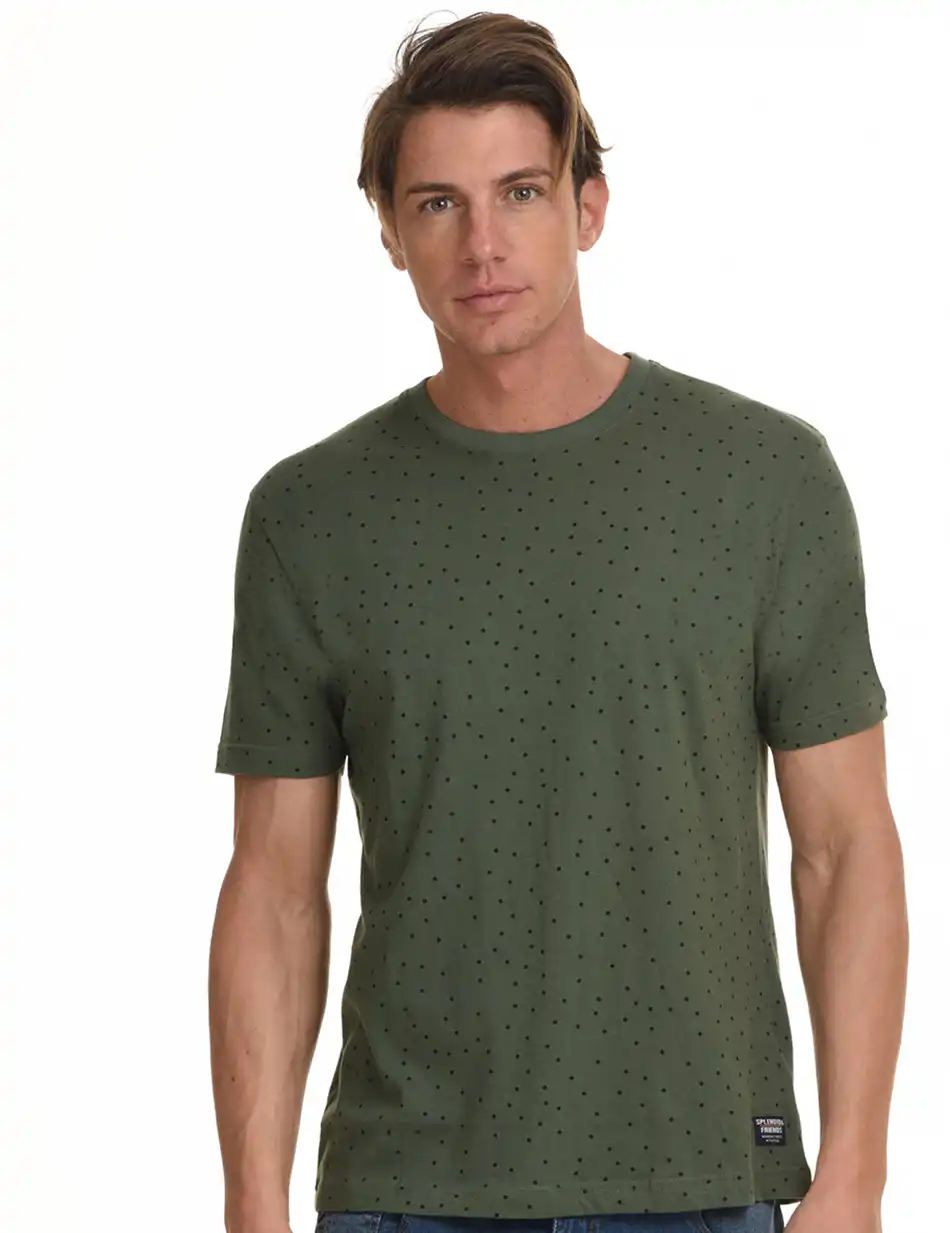 Splendid fashion ανδρικό t-shirt 45-206-035 KHAKI ALLOVER