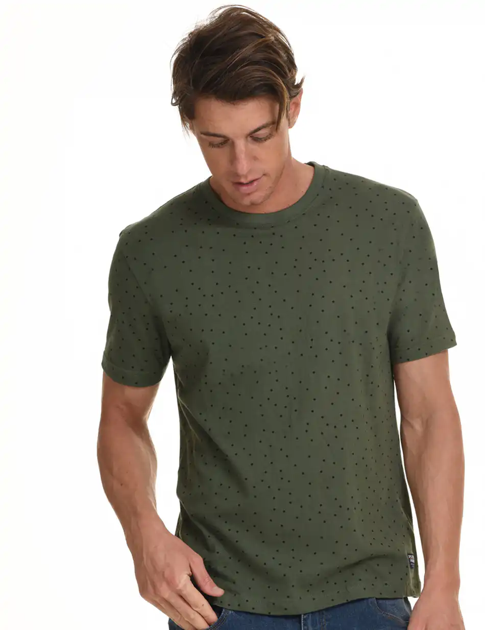 Splendid fashion ανδρικό t-shirt 45-206-035 KHAKI ALLOVER