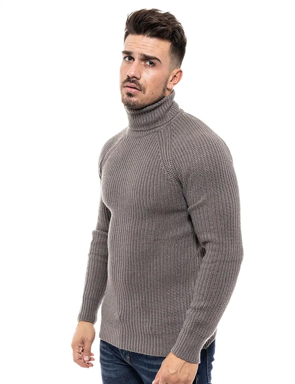 Smart fashion ανδρική πλεχτή μπλούζα 46-206-001 DK GREY