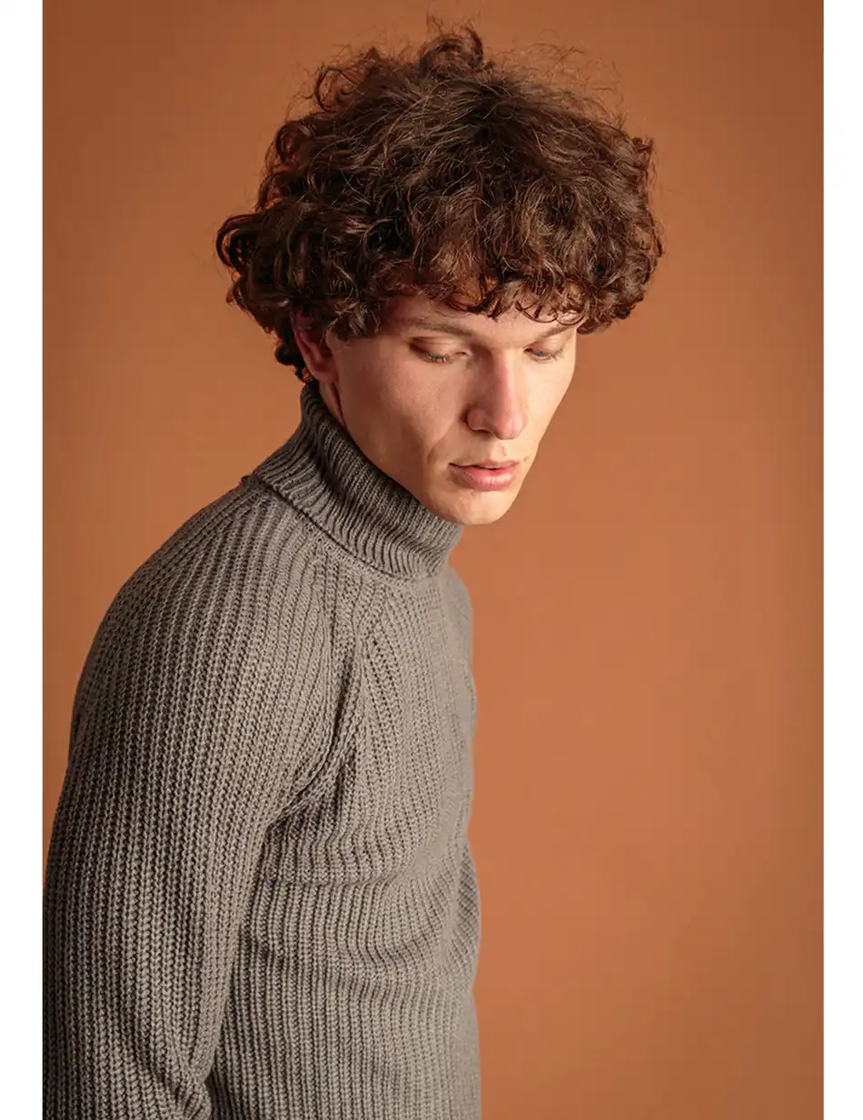 Smart fashion ανδρική πλεχτή μπλούζα 46-206-001 DK GREY