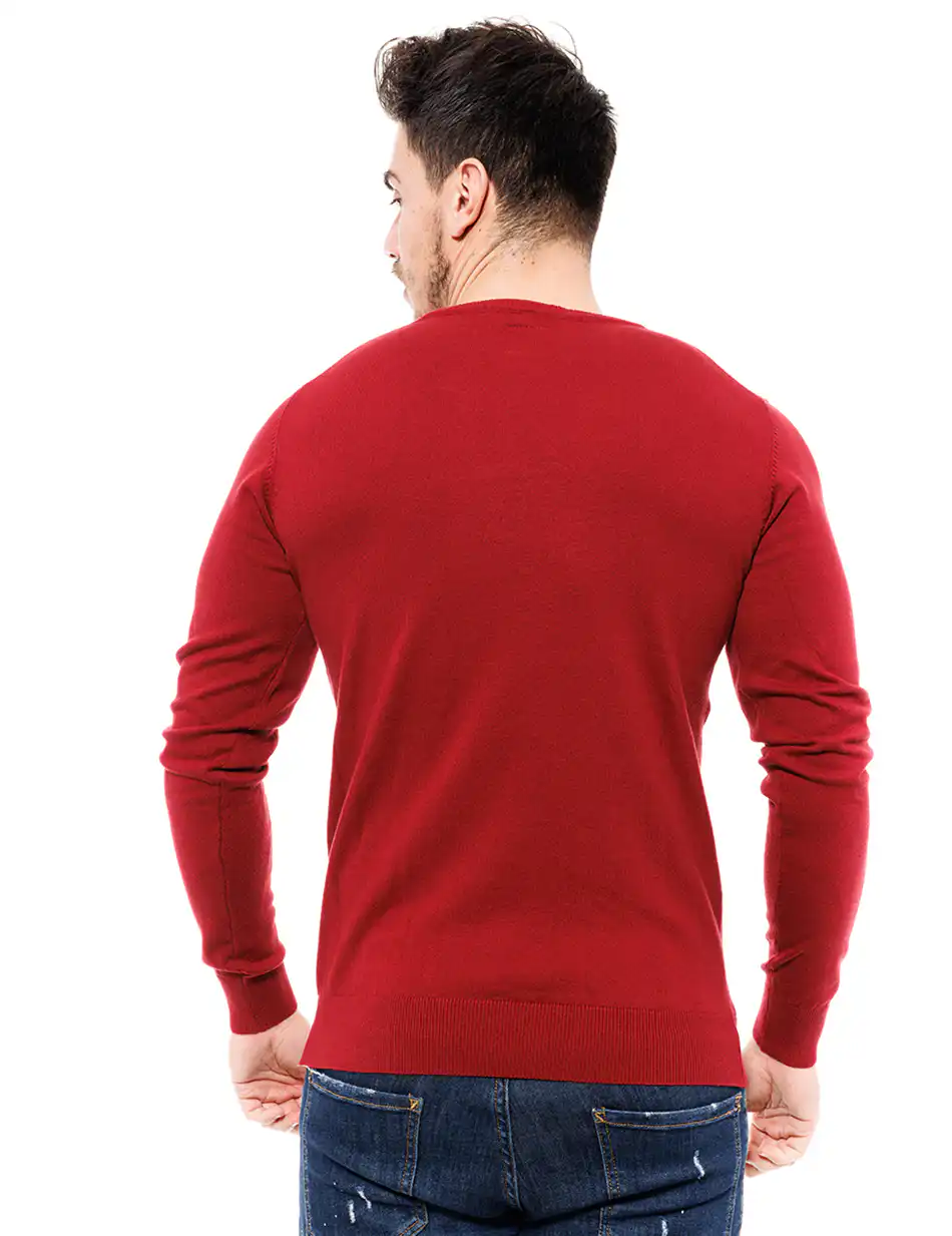 Smart fashion ανδρική πλεχτή μπλούζα 46-206-014 RED