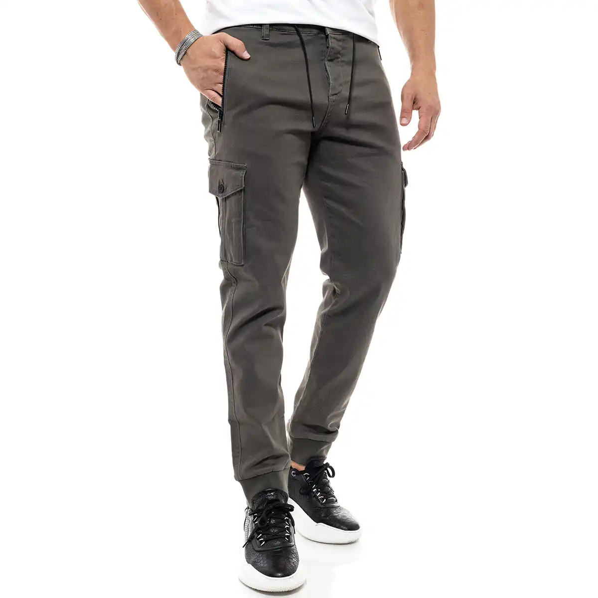 Splendid fashion ανδρικό παντελόνι cargo 46-241-013 DK GREEN