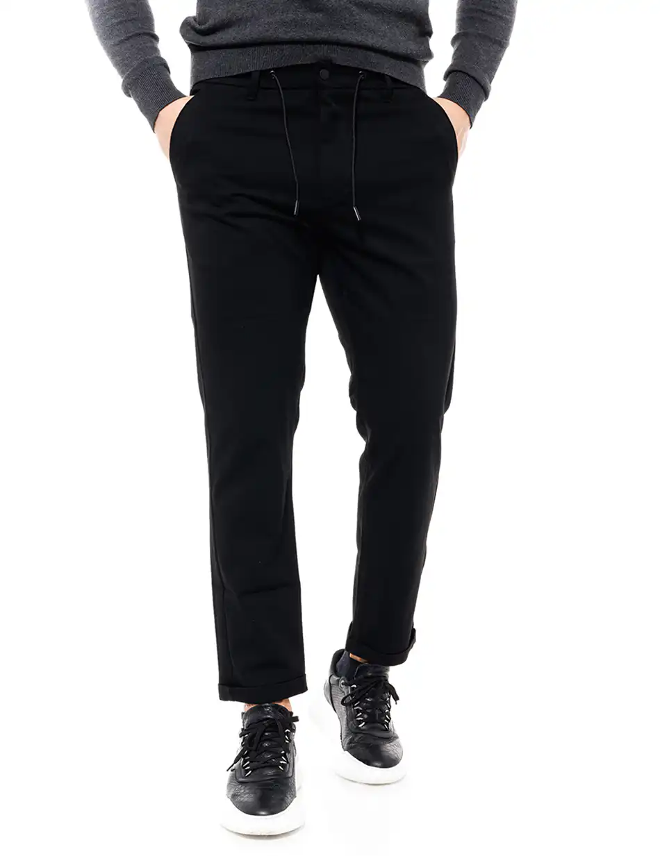 Biston fashion ανδρικό παντελόνι chinos 46-241-014 BLACK