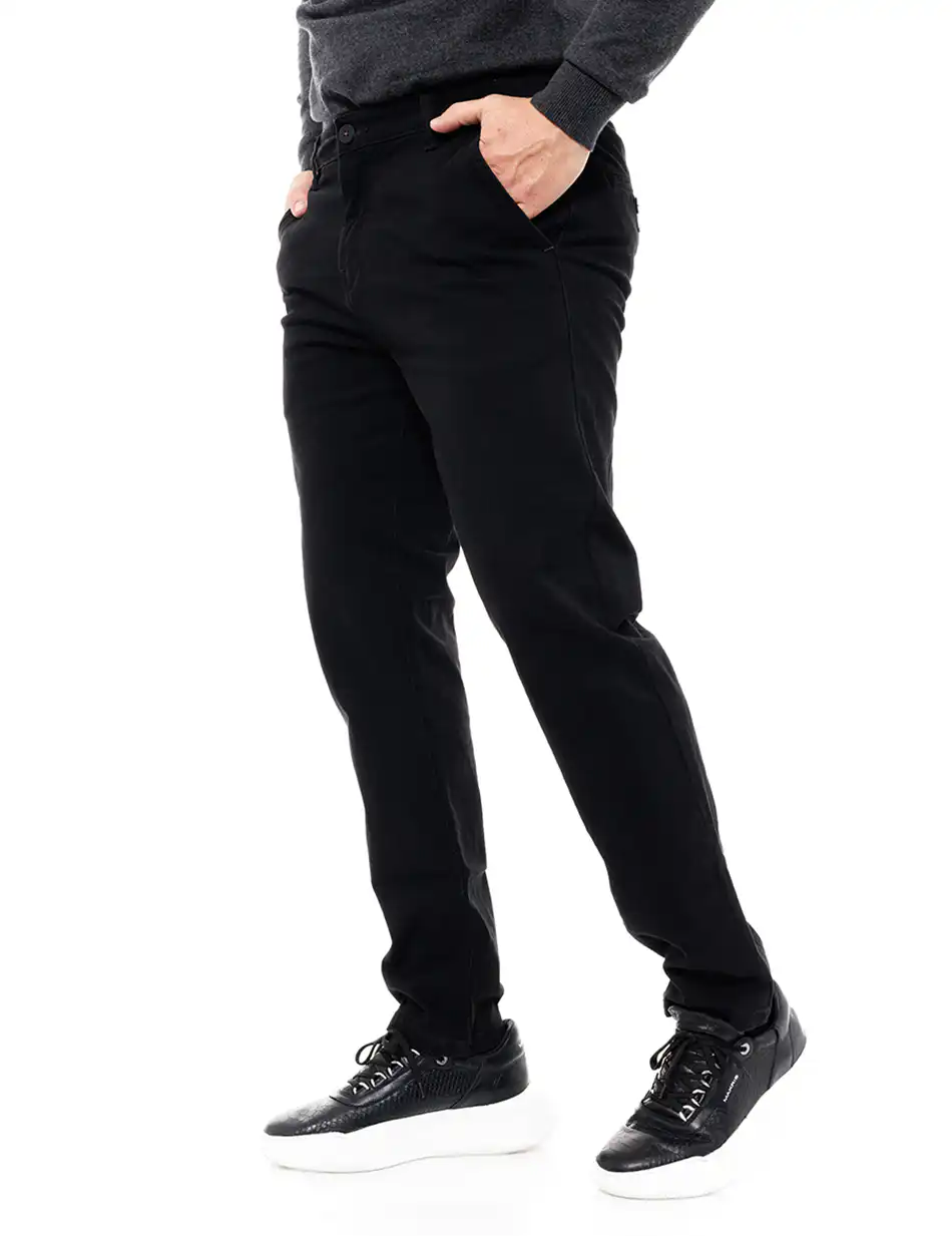 Biston fashion ανδρικό παντελόνι chinos 46-241-015 BLACK