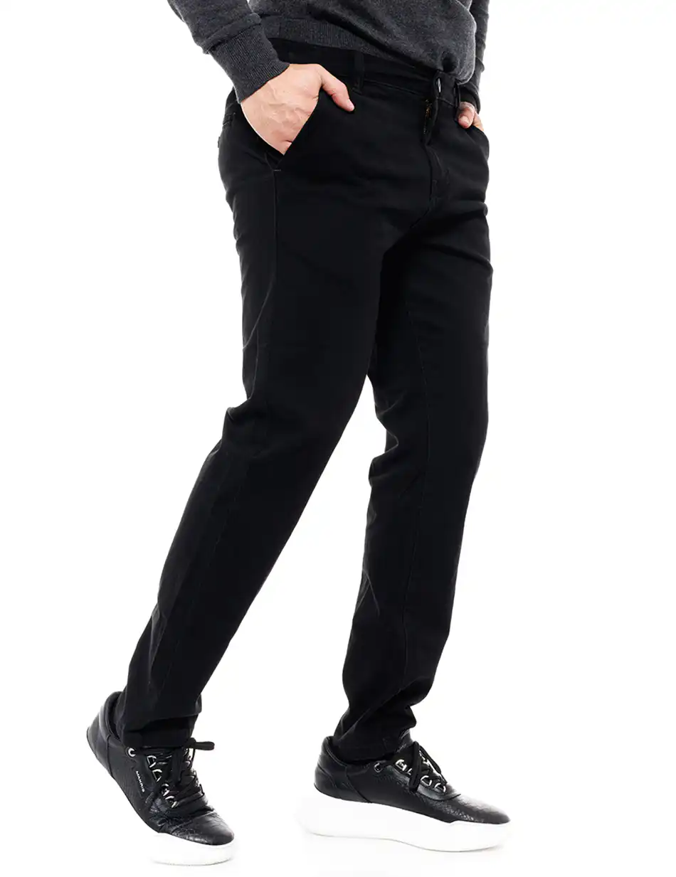 Biston fashion ανδρικό παντελόνι chinos 46-241-015 BLACK