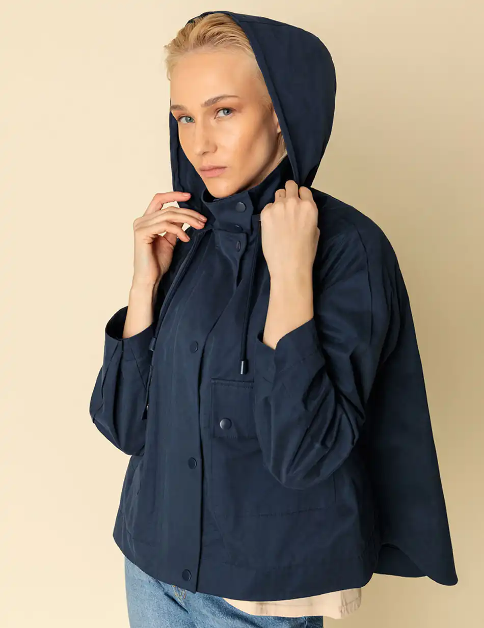 Biston fashion γυναικείο κοντό πανωφόρι 47-101-005 NAVY