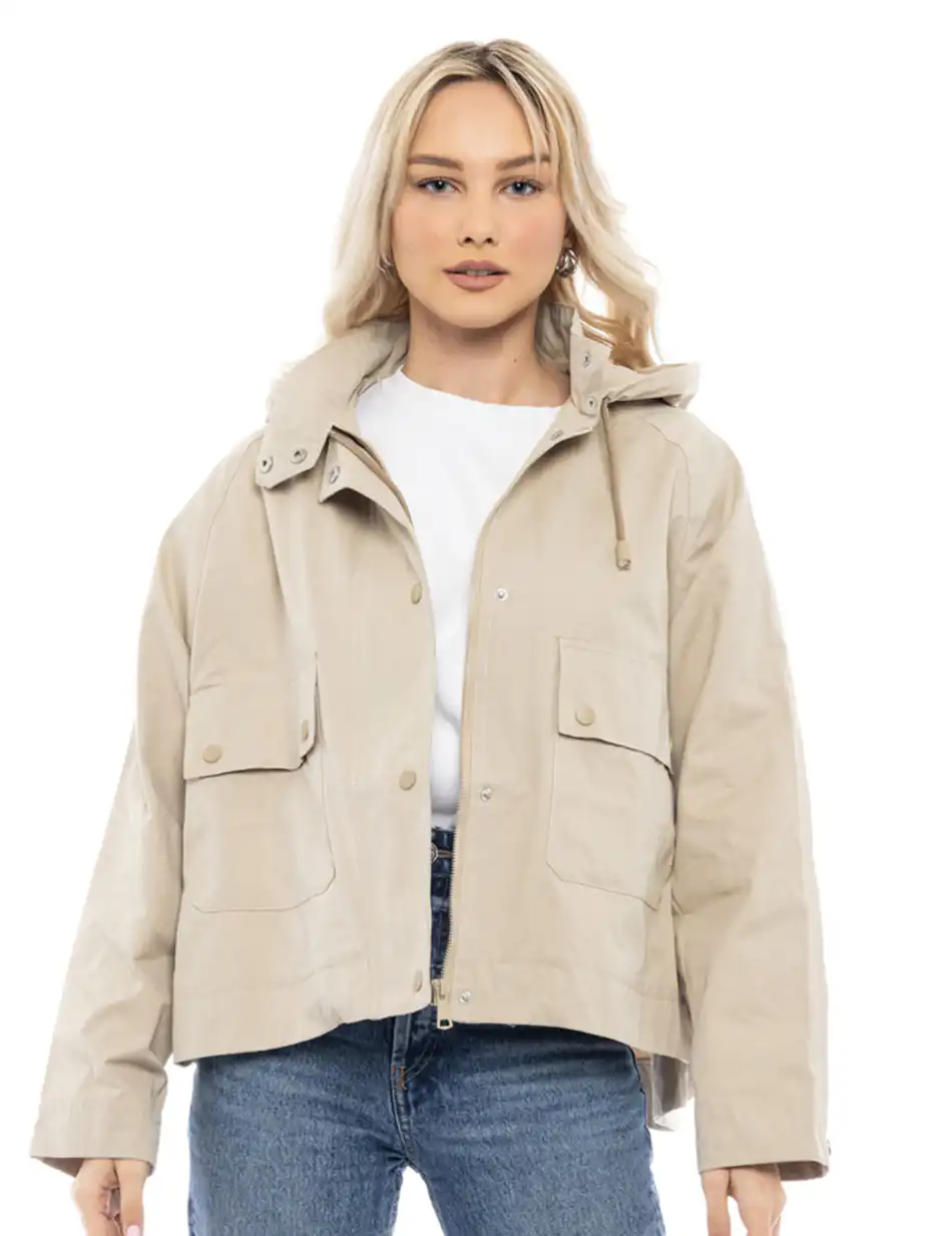 Biston fashion γυναικείο κοντό πανωφόρι 47-101-005 LT BEIGE