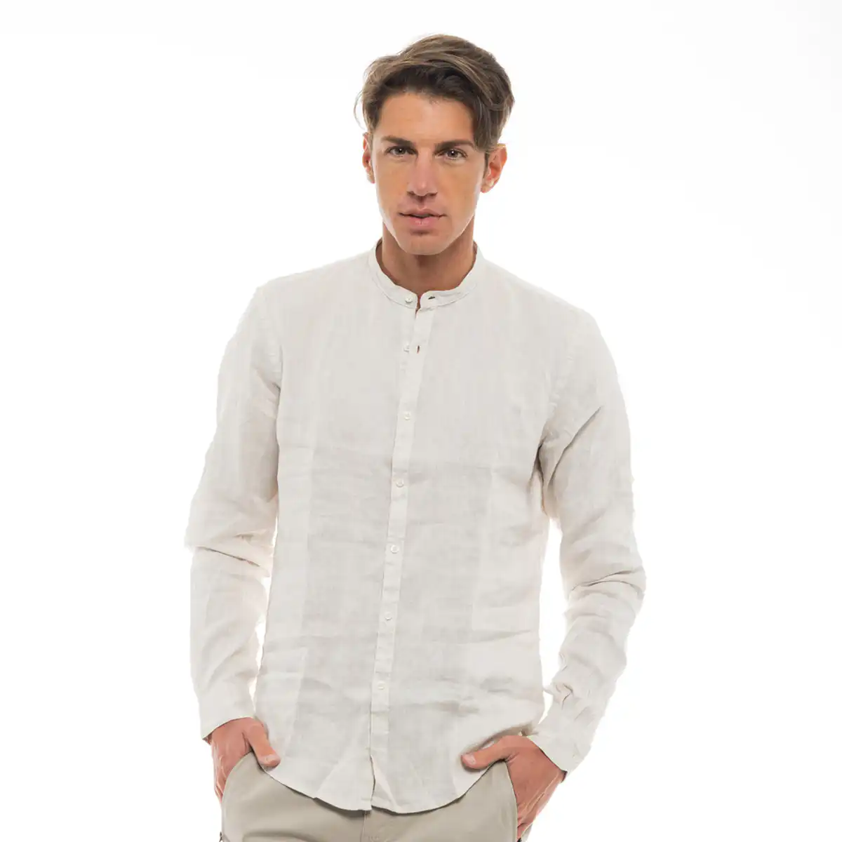 Smart fashion ανδρικό πουκάμισο 47-203-001 LT BEIGE