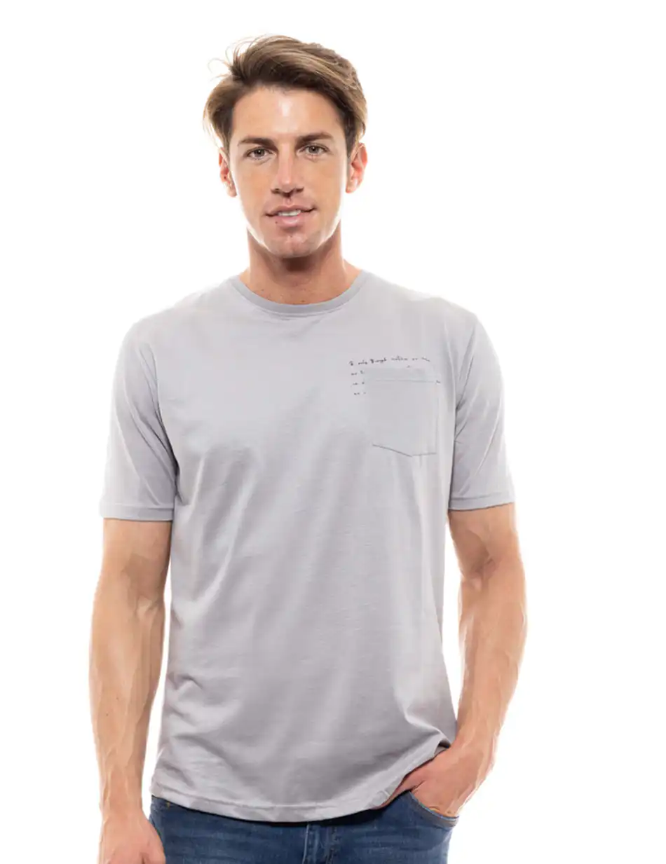 Biston fashion ανδρικό t-shirt 47-206-002 LT GREY