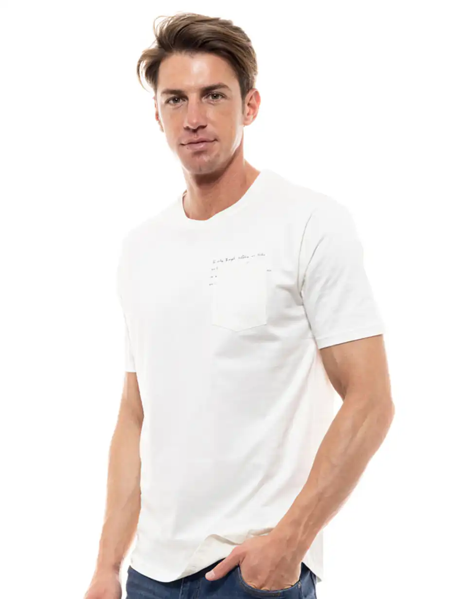 Biston fashion ανδρικό t-shirt 47-206-002 OFF WHITE